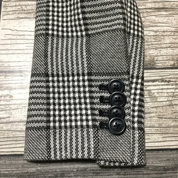 Gap Plaid Blazer Women’s 2P Black White 2 Button Business Casual Career. - Picture 8 of 11